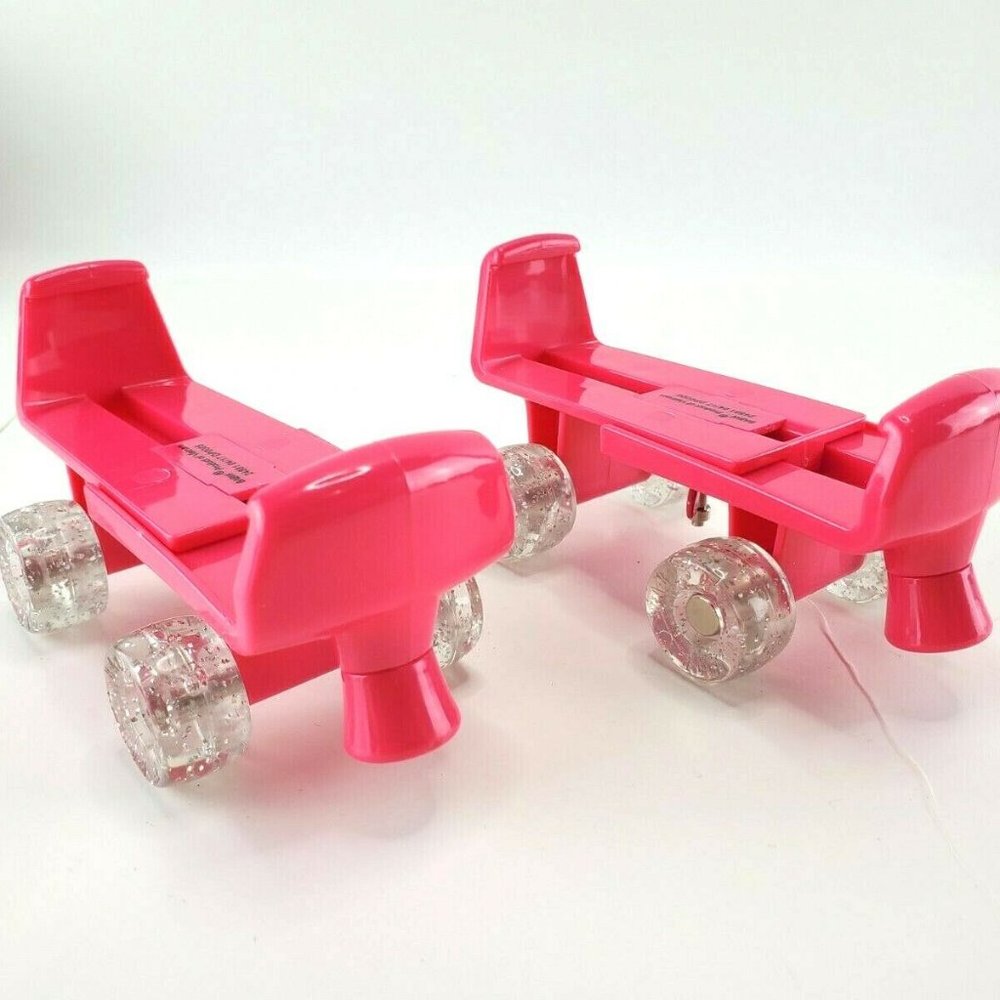 1 Set (2) of Build A Bear Snap on Roller Skates Pink Adjustable to Fit Size EUC